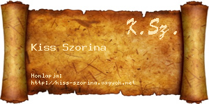 Kiss Szorina névjegykártya
